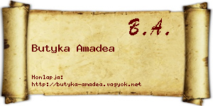 Butyka Amadea névjegykártya